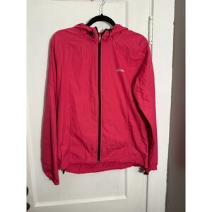 Asics Pink Running Windbreaker Jacket with Hood